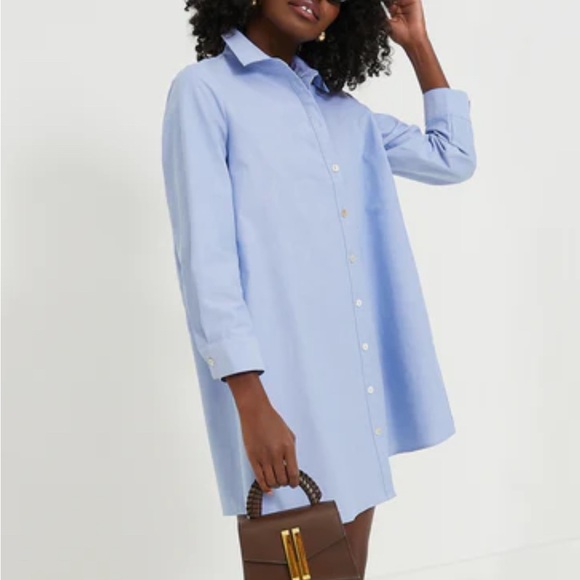 Pomander Place Dresses & Skirts - Pomander Place Harris Light Blue Button-Up Shirt Dress size 3X Spring Minimalist